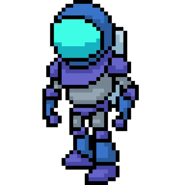 Vector Pixel Arte Traje Espacial Dibujos Animados Aislados — Archivo Imágenes Vectoriales