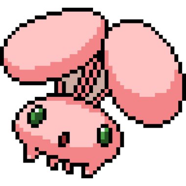 Vektör piksel sanat sevimli canavar izole çizgi film