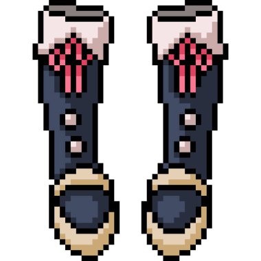 vektör pikseli çizmeler, izole çizgi film.