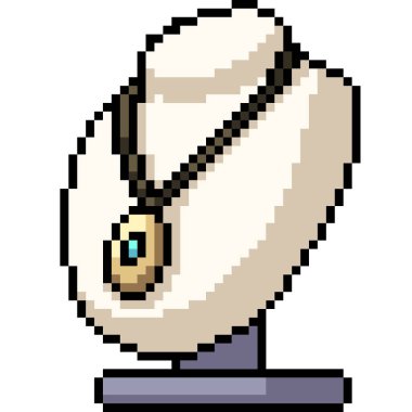 vektör piksel sanat kolyesi izole edilmiş çizgi film