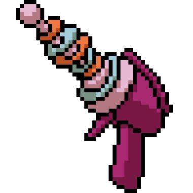 Vektör piksel sanat silahı oyuncağı izole edilmiş çizgi film