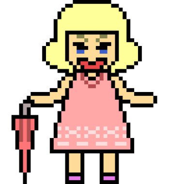vektör piksel sanatı küçük kız