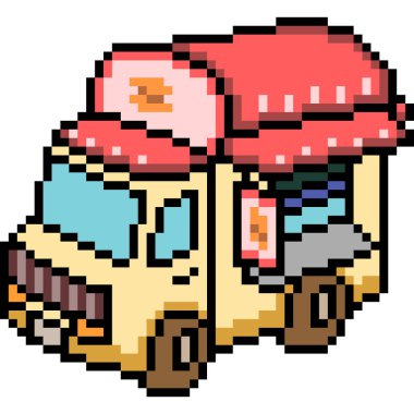 vektör pikseli sanat kamyoneti izole edildi