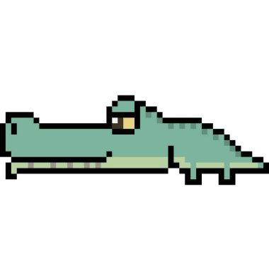 vektör piksel sanat timsah çizgi filmi