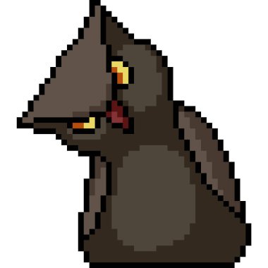 vektör piksel sanatı koyu baykuş izole edilmiş çizgi film