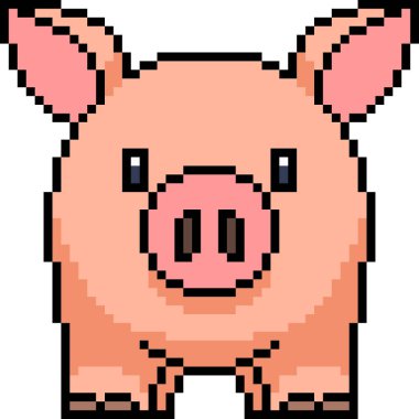 Vektör piksel sanat domuzu izole edildi