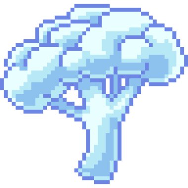 vektör piksel sanat brokoli bulutu izole edilmiş çizgi film