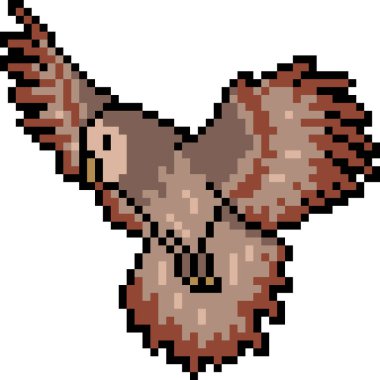 vektör piksel resim baykuşu izole edilmiş çizgi film