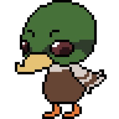 vektör piksel sanat ördeği izole edildi