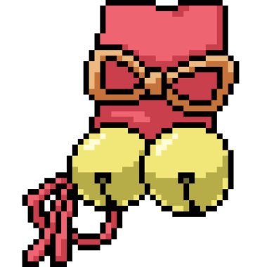 vektör piksel sanat çan dekorasyonu izole edilmiş çizgi film