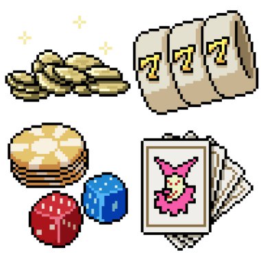 piksel sanatı izole edilmiş kumar oyunu