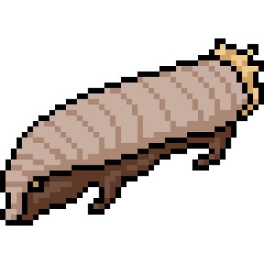 Vektör piksel sanat otçul canavar izole çizgi film