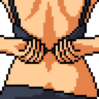 Vektör piksel sanatsal kadın seksi izole çizgi film