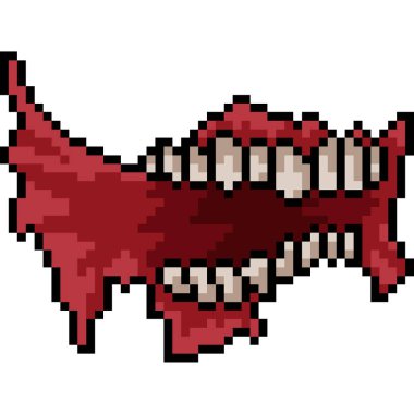 vektör piksel sanat zombi ağzı karikatür izole