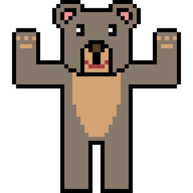 vektör pikseli ayı duruşu