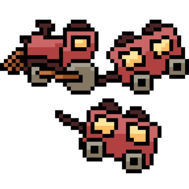 Vektör piksel sanat treni oyuncak izole çizgi film