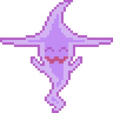 Vektör piksel sanatı cadılar bayramı hayaleti izole