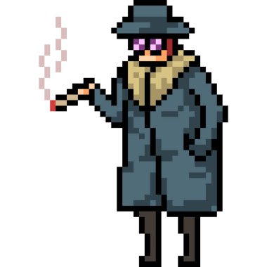 vektör piksel sanatı gizli adam izole