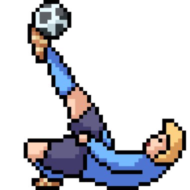 vektör piksel sanat futbolcusu izole edilmiş çizgi film