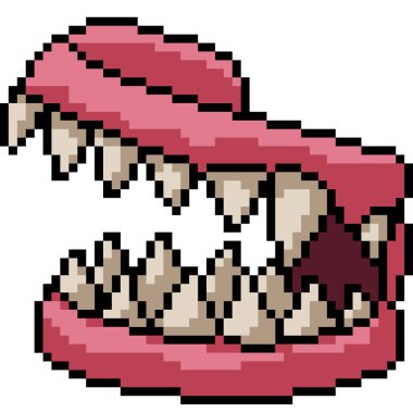 vektör piksel sanat sahte diş izole çizgi film