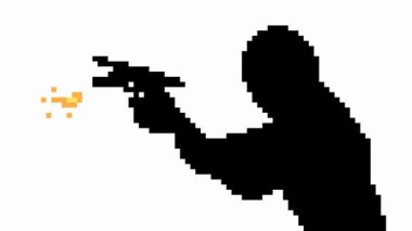 animasyon pikseli sanat çizgi film silah çekme döngüsü