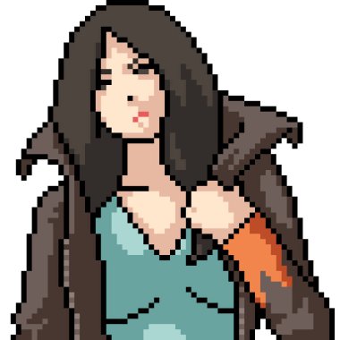 vektör piksel sanatı izole edilmiş anime kız