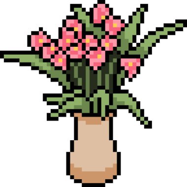 vektör pikseli sanat bitkisi tenceresi izole edilmiş çizgi film