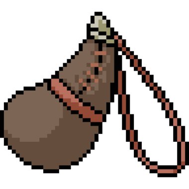 Vektör piksel sanatı eski şişe izole çizgi film