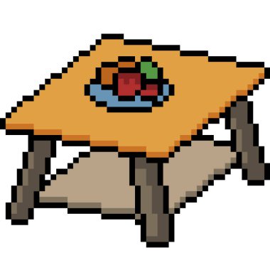 vektör pikseli tablo meyvesi izole edilmiş çizgi film