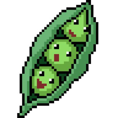 Vektör pikseli sanat bezelye canavarı izole edilmiş çizgi film