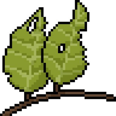 vektör piksel sanat yaprağı izole çizgi film