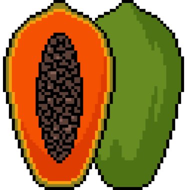 vektör piksel sanatı izole papaya kesimi