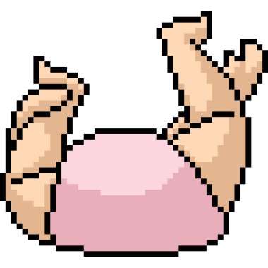 vector pixel art baby butt isolated cartoon
