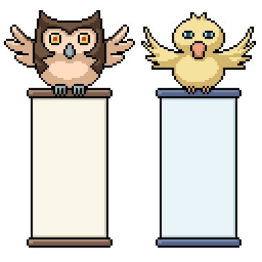 Kuş tutuş parşömeninin piksel sanatı