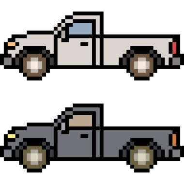 vektör piksel sanat arabası izole edildi
