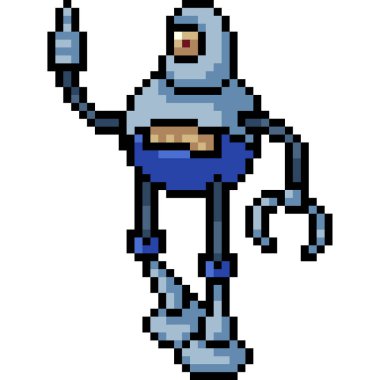 vektör pikseli robot karikatürü izole etti