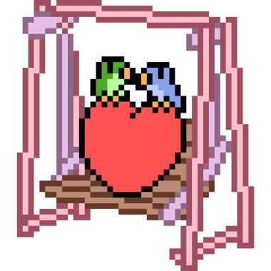 vektör piksel sanatı Sandalye salıncak romantizmi izole