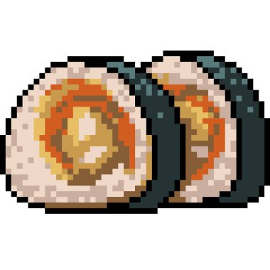 Vektör piksel sanat suşi restoranı izole edilmiş karikatür.