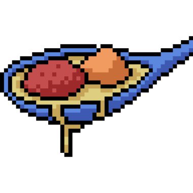 vektör pikseli yemek kaşığı izole edilmiş çizgi film