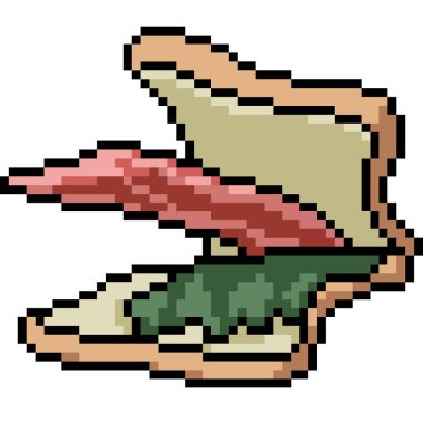 vektör pikselli sandviç izole edilmiş çizgi film