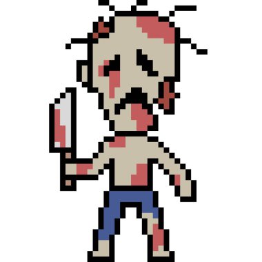 vektör piksel sanat zombisi izole