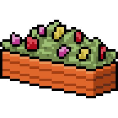 vektör pikseli bitki bahçesi karikatürü