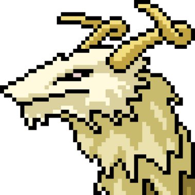 Vektör piksel sanat canavarı kafası izole edilmiş karikatür