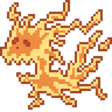 vektör piksel sanat ruhu izole edilmiş çizgi film