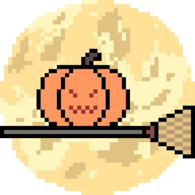 Vektör piksel sanat cadılar bayramı kabağı izole