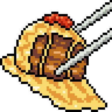 vektör piksel sanat eti atıştırmalığı izole çizgi film