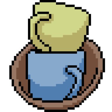 vektör piksel resim kabı izole edilmiş çizgi film