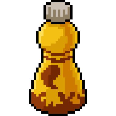 Vektör pikseli içki şişesi izole çizgi film