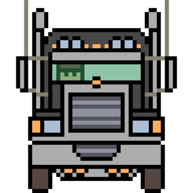 vektör piksel sanat kamyonu önü izole edildi