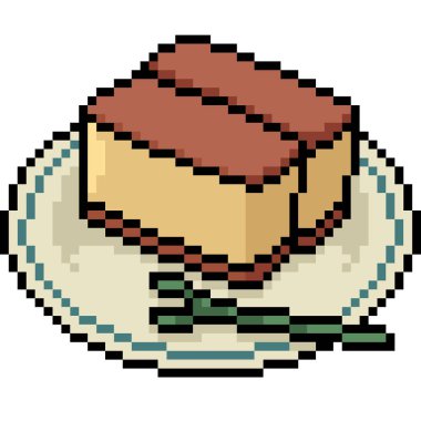 Vektör piksel resim pastası izole edilmiş çizgi film